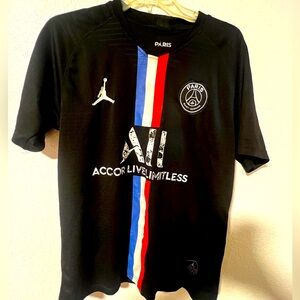 Jordan Black Paris Jersey with Red, White, and Blue Stripes